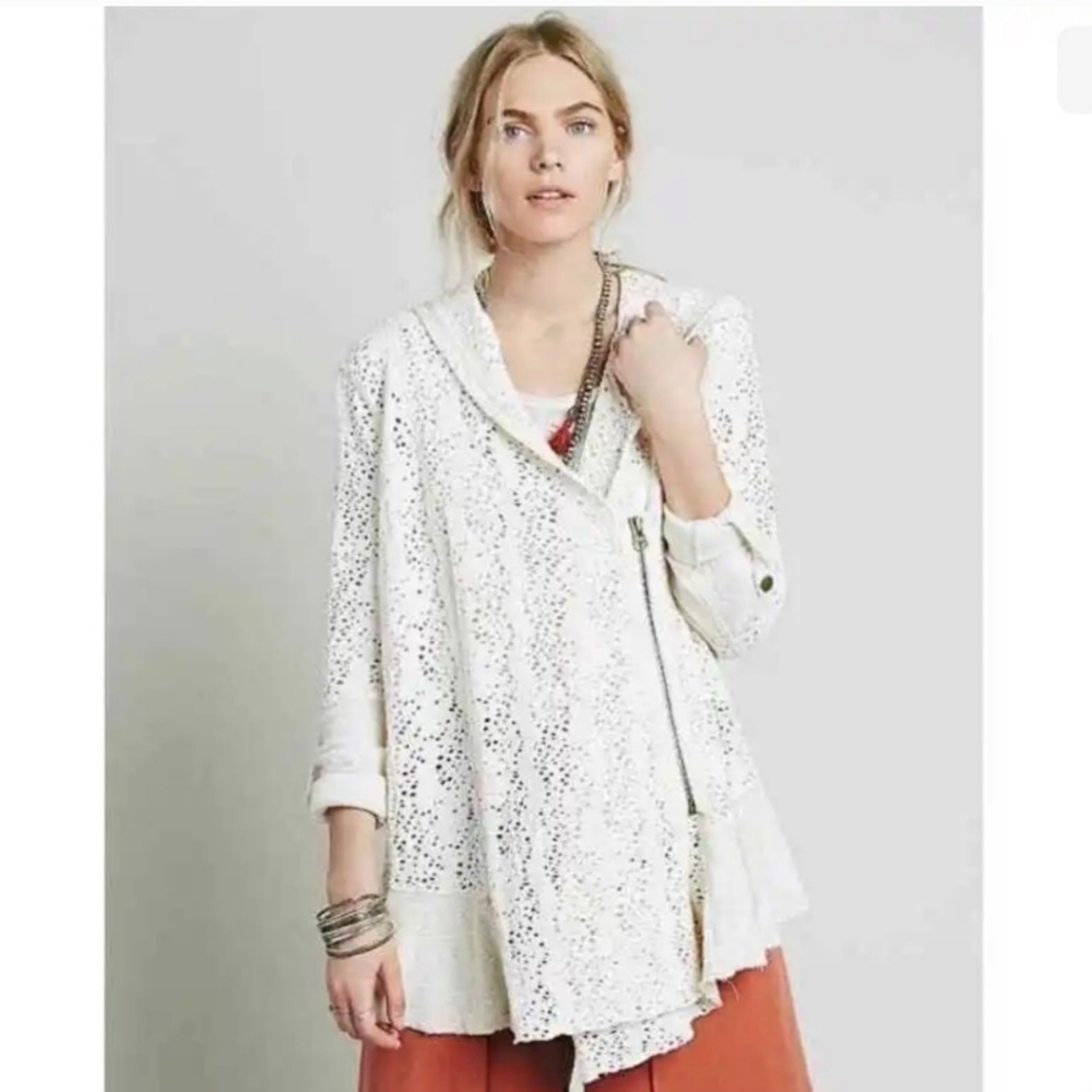 Free people sweater doiley zippered cardigan - Picture 2 of 5